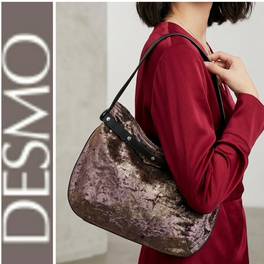 🆕 Desmo Italy Leather Velvet Purse - Picture 2 of 10